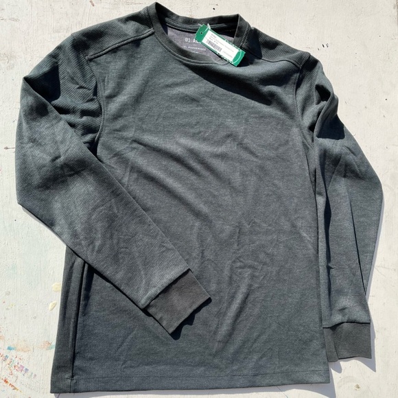 Men's NWT 01.Algo T-Shirt Gray Waffle-Knit Performance M QuickDry Stretch Active - Picture 1 of 11